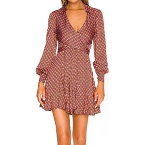 Free People It Takes Two Mini Dress Geometric Diamond Print
